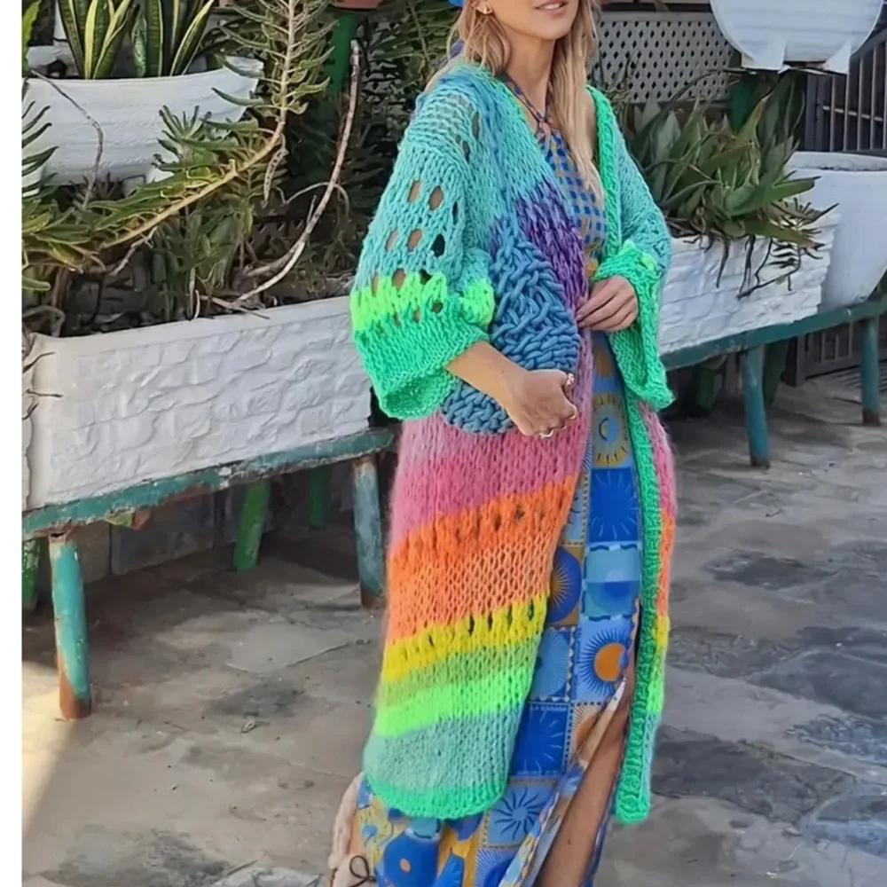Soon! 7/25/New ! Boho hand stitched maxi cardigan